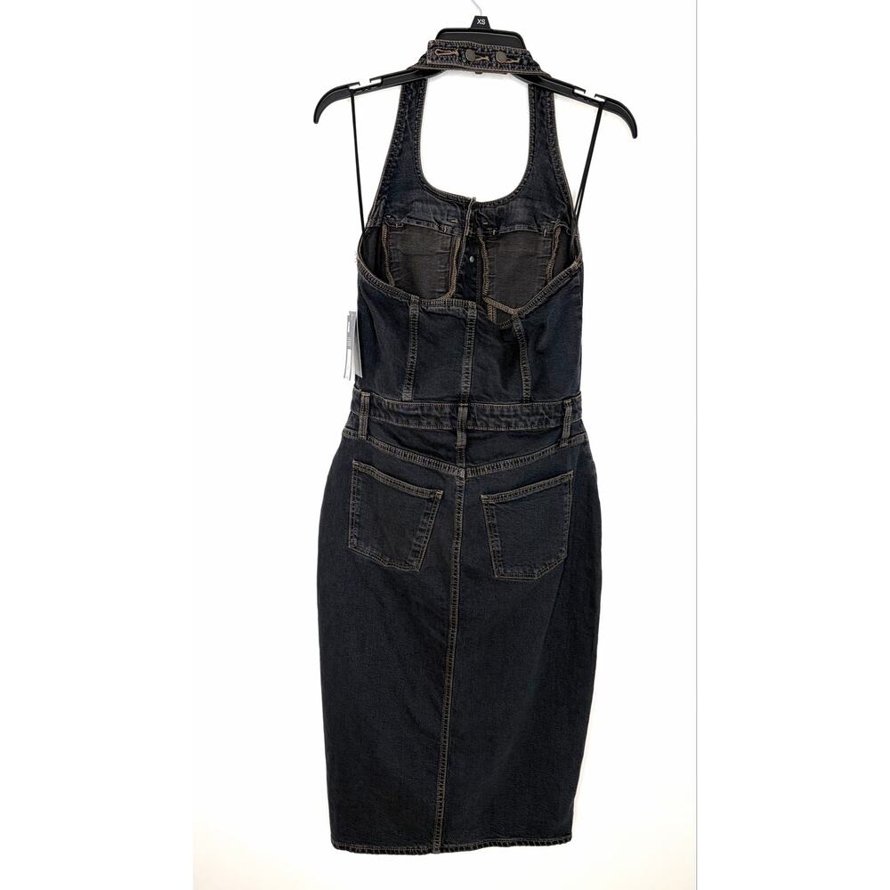 Universal Thread Denim Halter Midi Dress Sz 4 Overalls Boho Festival Western NWT - Picture 3 of 11